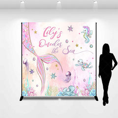 Aperturee - Aperturee Mermaid Oneder The Sea Custom Name Birthday Backdrop