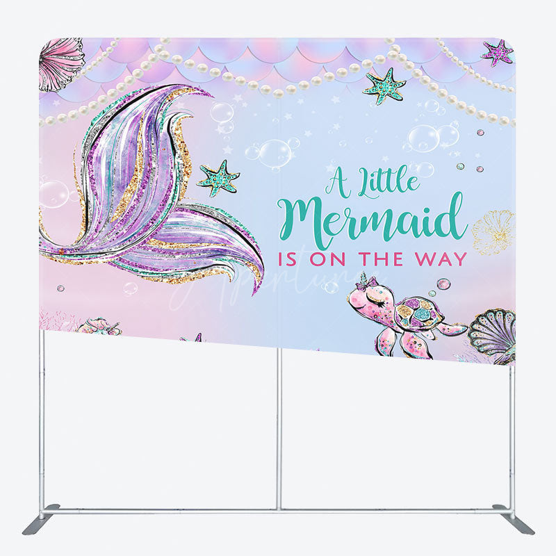 Aperturee - Aperturee Mermaid Under The Sea Glitter Square Tension Backdrop