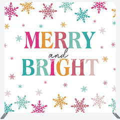 Aperturee - Aperturee Merry And Bright Colorful Snowy Christmas Backdrop