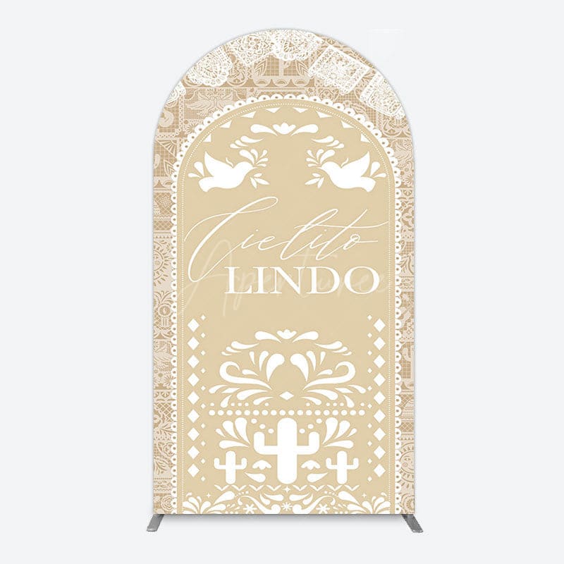 Aperturee - Aperturee Mexican Beige Cielito Lindo Birthday Arch Backdrop