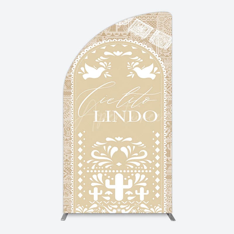 Aperturee - Aperturee Mexican Beige Cielito Lindo Birthday Half Moon Arch Backdrop