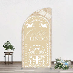 Aperturee - Aperturee Mexican Beige Cielito Lindo Birthday Half Moon Arch Backdrop