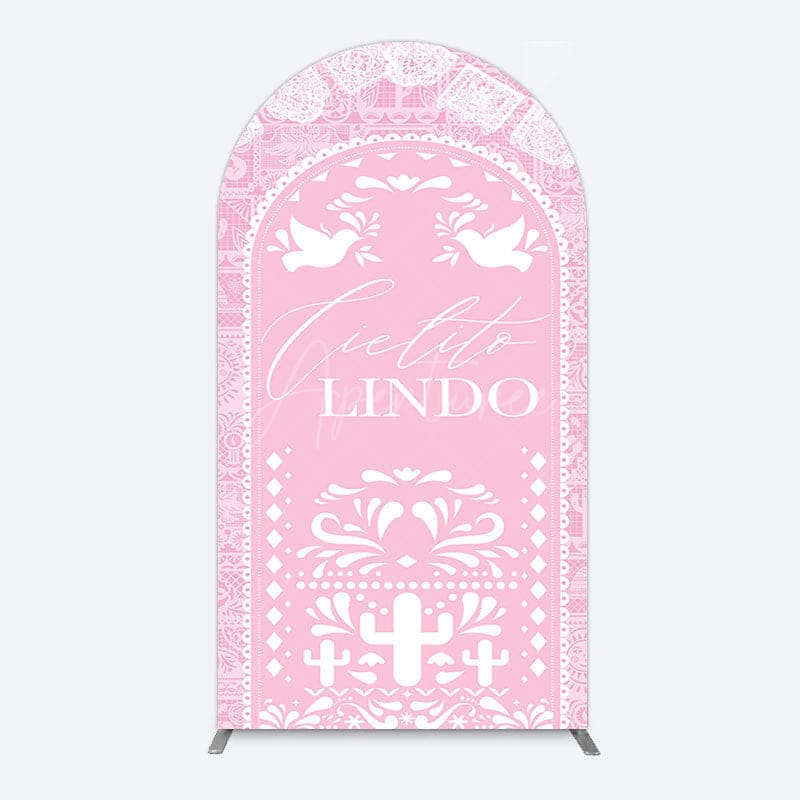 Aperturee - Aperturee Mexican Pink Cielito Lindo Birthday Arch Backdrop