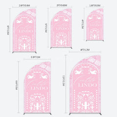 Aperturee - Aperturee Mexican Pink Cielito Lindo Birthday Half Moon Arch Backdrop