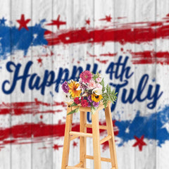 Aperturee - Aperturee Minimalist American Flag Wooden Holiday Backdrop