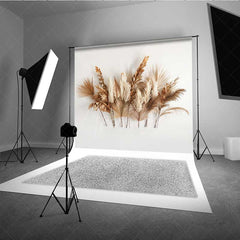Aperturee Aperturee Minimalist Boho Photography Backdrop Dried Palm Leaves and Pampas Grass Arrangement Modern Neutral Studio Prop