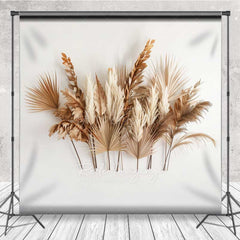 Aperturee Aperturee Minimalist Boho Photography Backdrop Dried Palm Leaves and Pampas Grass Arrangement Modern Neutral Studio Prop