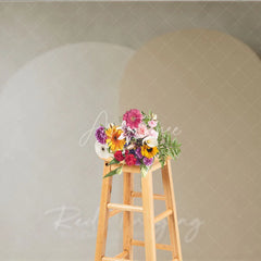 Aperturee - Aperturee Minimalist Creamy Beige and Warm Tan Arched Photography Backdrop Neutral Textured Studio Background for Portraits