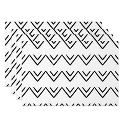 Aperturee - Aperturee Minimalist Geometric Pattern Set of 4 Placemats for Modern and Scandinavian Inspired Kitchen Dining