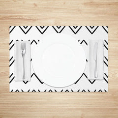 Aperturee - Aperturee Minimalist Geometric Pattern Set of 4 Placemats for Modern and Scandinavian Inspired Kitchen Dining