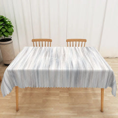 Aperturee - Aperturee Minimalist Grey Stripe Tablecloth Simple Modern Farmhouse Style for Everyday Kitchen and Dining Decor