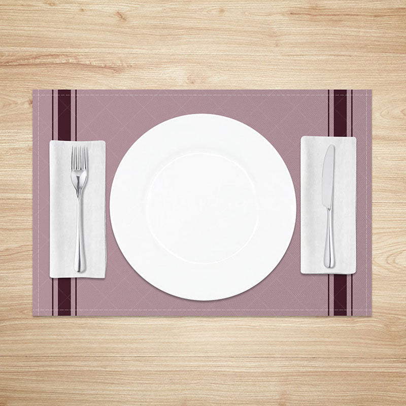 Aperturee - Aperturee Minimalist Solid Dark Color Placemats Set of 4 Classic Modern Design for Elegant Formal Dining Table