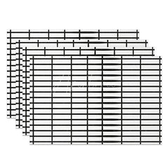 Aperturee - Aperturee Minimalist White and Black Plaid Print Set of 4 Placemats for Modern Farmhouse and Scandinavian Decor