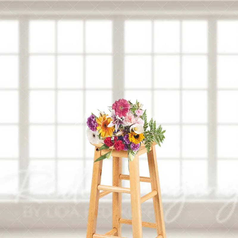 Aperturee - Aperturee Minimalist White Window Photography Backdrop Bright Indoor Studio Portrait Background Elegant Home Decor
