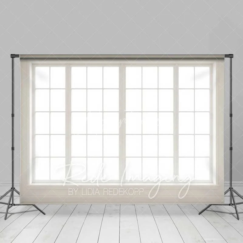 Aperturee - Aperturee Minimalist White Window Photography Backdrop Bright Indoor Studio Portrait Background Elegant Home Decor