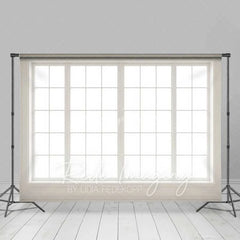 Aperturee - Aperturee Minimalist White Window Photography Backdrop Bright Indoor Studio Portrait Background Elegant Home Decor