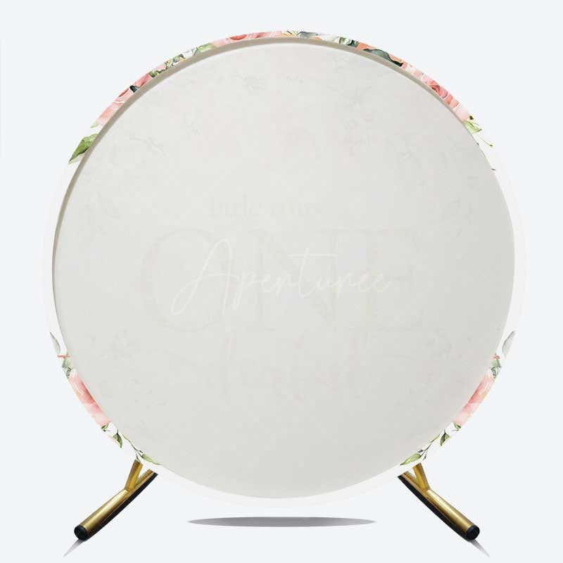 Aperturee Aperturee Miss Onederful Pink Floral Round Birthday Backdrop