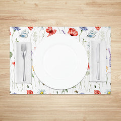 Aperturee - Aperturee Modern Abstract Placemats Set of 4 in Green and Beige for Contemporary and Minimalist Dining Table