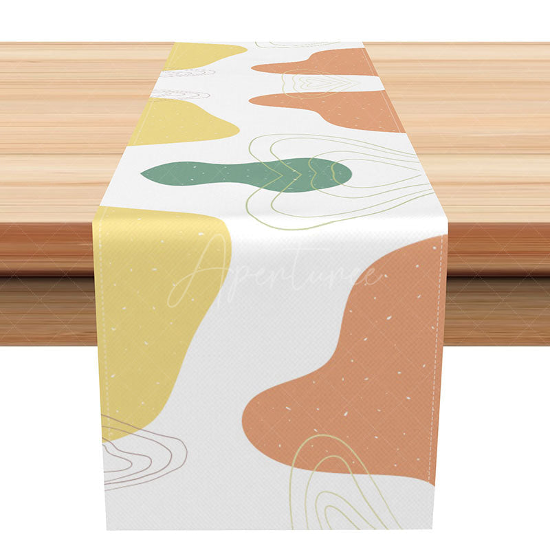 Aperturee - Aperturee Modern Abstract Table Runner with Random Lines Minimalist Geometric Pattern Simple and Chic Kitchen Decor
