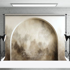 Aperturee - Aperturee Modern Arched Abstract Photography Backdrop Neutral Beige Cream Textured Design for Elegant Studio Portraits