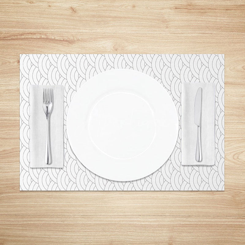 Aperturee - Aperturee Modern Black and White Striped Placemats Set of 4 Minimalist Geometric Line Art for Kitchen Dining Table