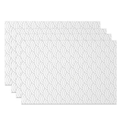 Aperturee - Aperturee Modern Black and White Striped Placemats Set of 4 Minimalist Geometric Line Art for Kitchen Dining Table