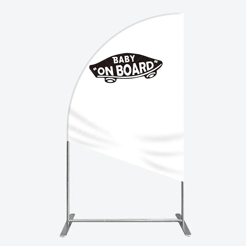 Aperturee - Aperturee Modern Chic White Metal Half Moon Arch Backdrop Versatile Decor for Birthday Party and Baby Shower Events