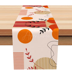 Aperturee - Aperturee Modern Geometric Pattern Table Runner Abstract Minimalist Design for Dining Chic and Simple Kitchen Decor