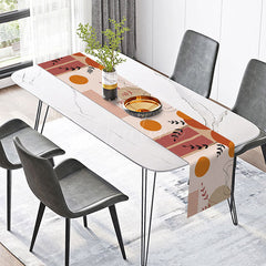 Aperturee - Aperturee Modern Geometric Pattern Table Runner Abstract Minimalist Design for Dining Chic and Simple Kitchen Decor