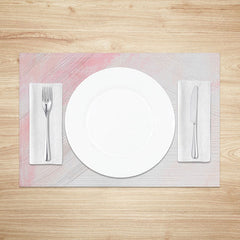 Aperturee - Aperturee Modern Pink and White Gradient Placemats Set of 4 with Faux Cement Texture for Contemporary Dining