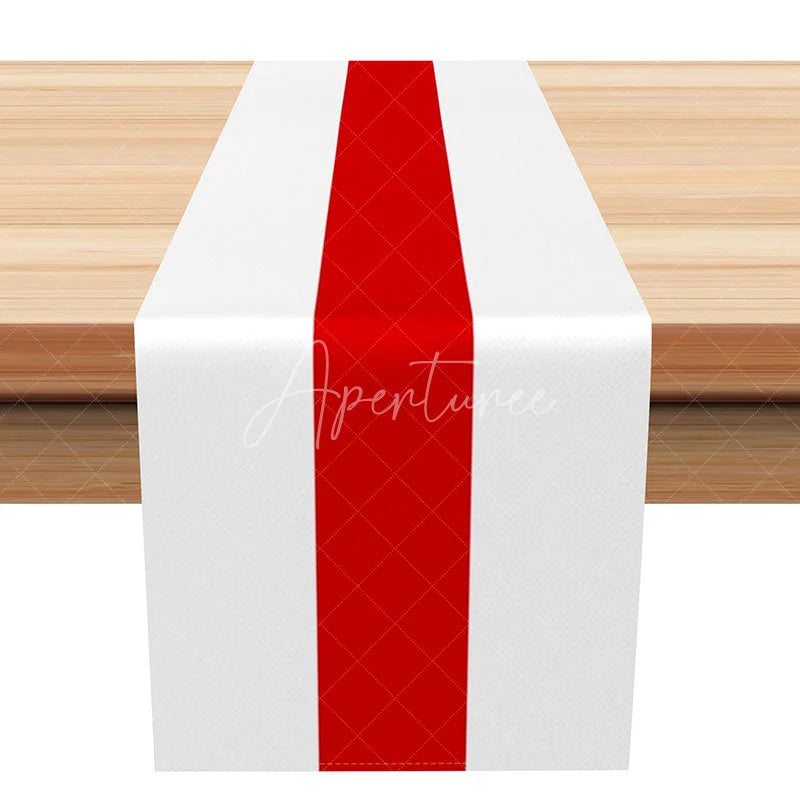 Aperturee - Aperturee Modern Red and White Stripe Table Runner Simple Minimalist Design for Holiday Dining Table Decor