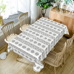 Aperturee - Aperturee Modern Simple Pattern Rectangle Tablecloth For Decor
