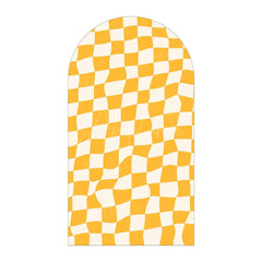 Aperturee - Aperturee Modern Twisted Checkered Arch Backdrop Charming Plaid Pattern Party Decor For Birthday Party