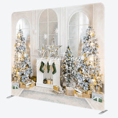 Aperturee - Aperturee Modern White House Christmas Pillow Case Backdrop