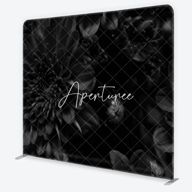 Aperturee - Aperturee Moody Dark Floral Chrysanthemum Square Double-Sided Backdrop Gothic Vintage Flower Photography Background
