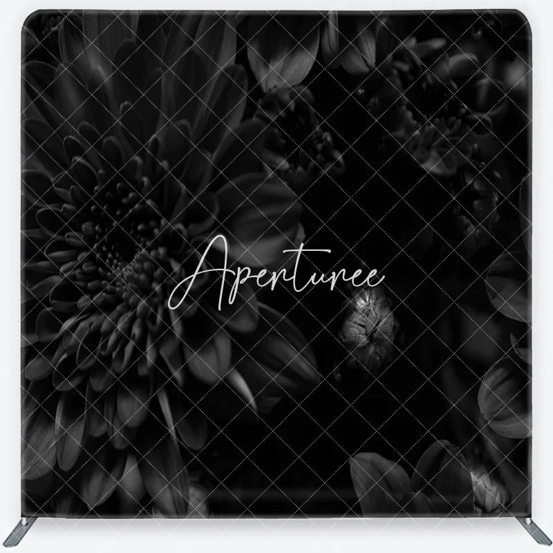 Aperturee - Aperturee Moody Dark Floral Chrysanthemum Square Double-Sided Backdrop Gothic Vintage Flower Photography Background