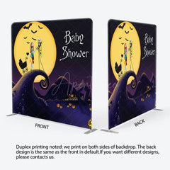 Aperturee - Aperturee Moon Night Halloween Vibe Baby Shower Square Backdrop