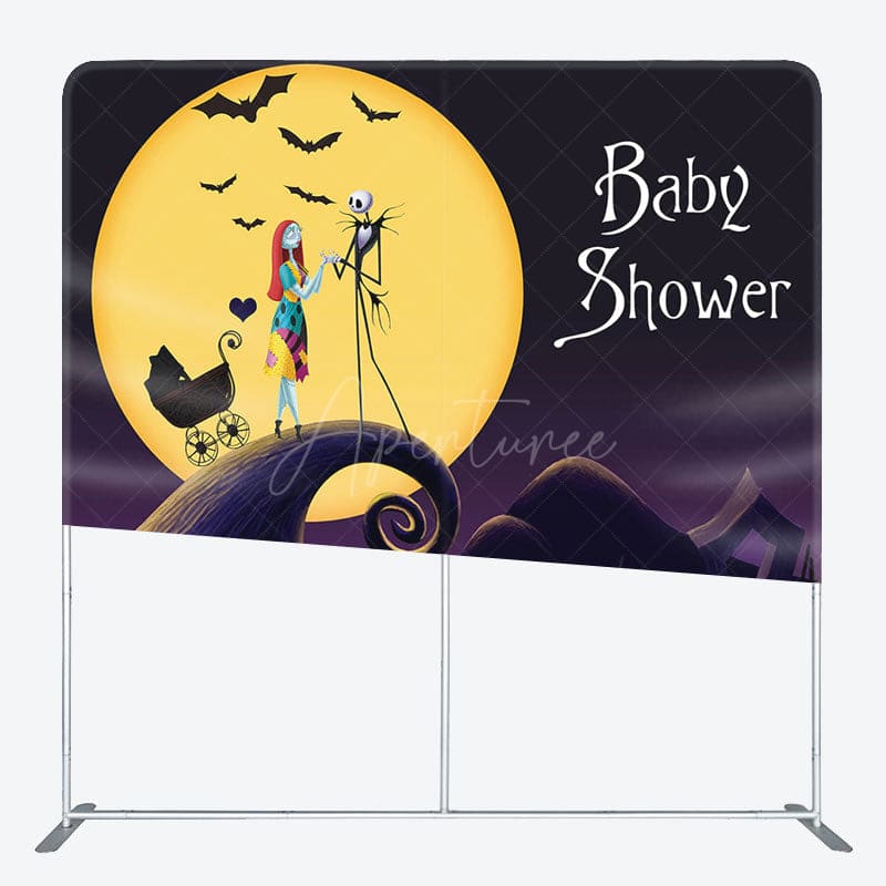 Aperturee - Aperturee Moon Night Halloween Vibe Baby Shower Square Backdrop