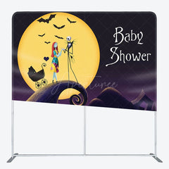 Aperturee - Aperturee Moon Night Halloween Vibe Baby Shower Square Backdrop