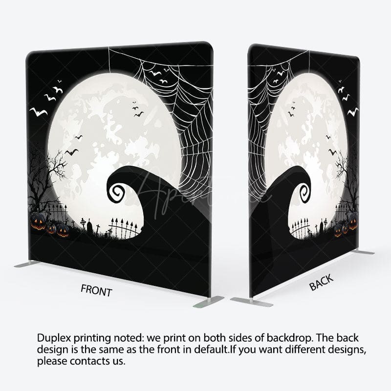 Aperturee - Aperturee Moon Night Spider Wab Halloween Pillow Case Backdrop