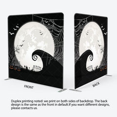 Aperturee - Aperturee Moon Night Spider Wab Halloween Pillow Case Backdrop