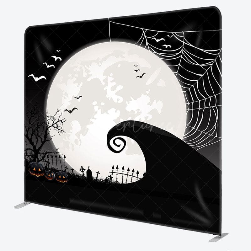 Aperturee - Aperturee Moon Night Spider Wab Halloween Pillow Case Backdrop