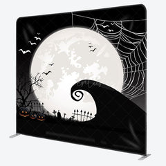 Aperturee - Aperturee Moon Night Spider Wab Halloween Pillow Case Backdrop