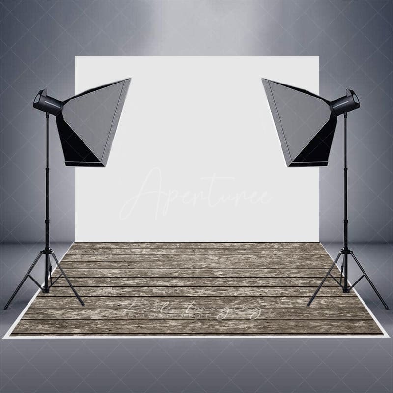 Aperturee - Aperturee Mottled Grey Vibe Wood Rubber Floor Mat For Photo