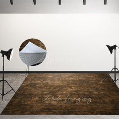 Aperturee - Aperturee Mottled Retro Wooden Fabric Floor Backdrop For Photo