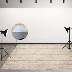 Aperturee - Aperturee Mottled White Brown Fabric Floor Backdrop For Photo