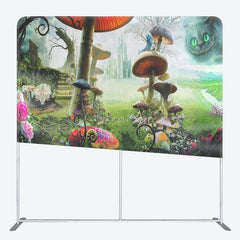 Aperturee - Aperturee Mushroom Fairy Tale Forest Square Tension Backdrop