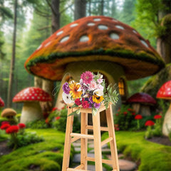 Aperturee - Aperturee Mushroom Fairy Tale World Forest Wonderland Backdrop