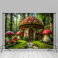 Aperturee - Aperturee Mushroom Fairy Tale World Forest Wonderland Backdrop
