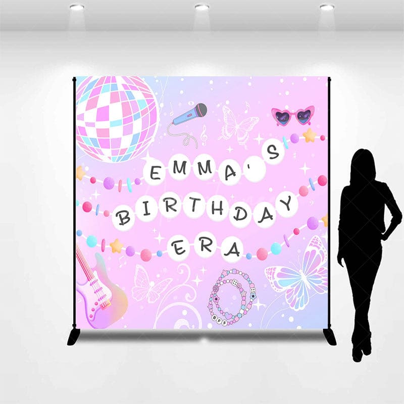 Aperturee - Aperturee Musical Rainbow Custom Name Birthday Era Backdrop